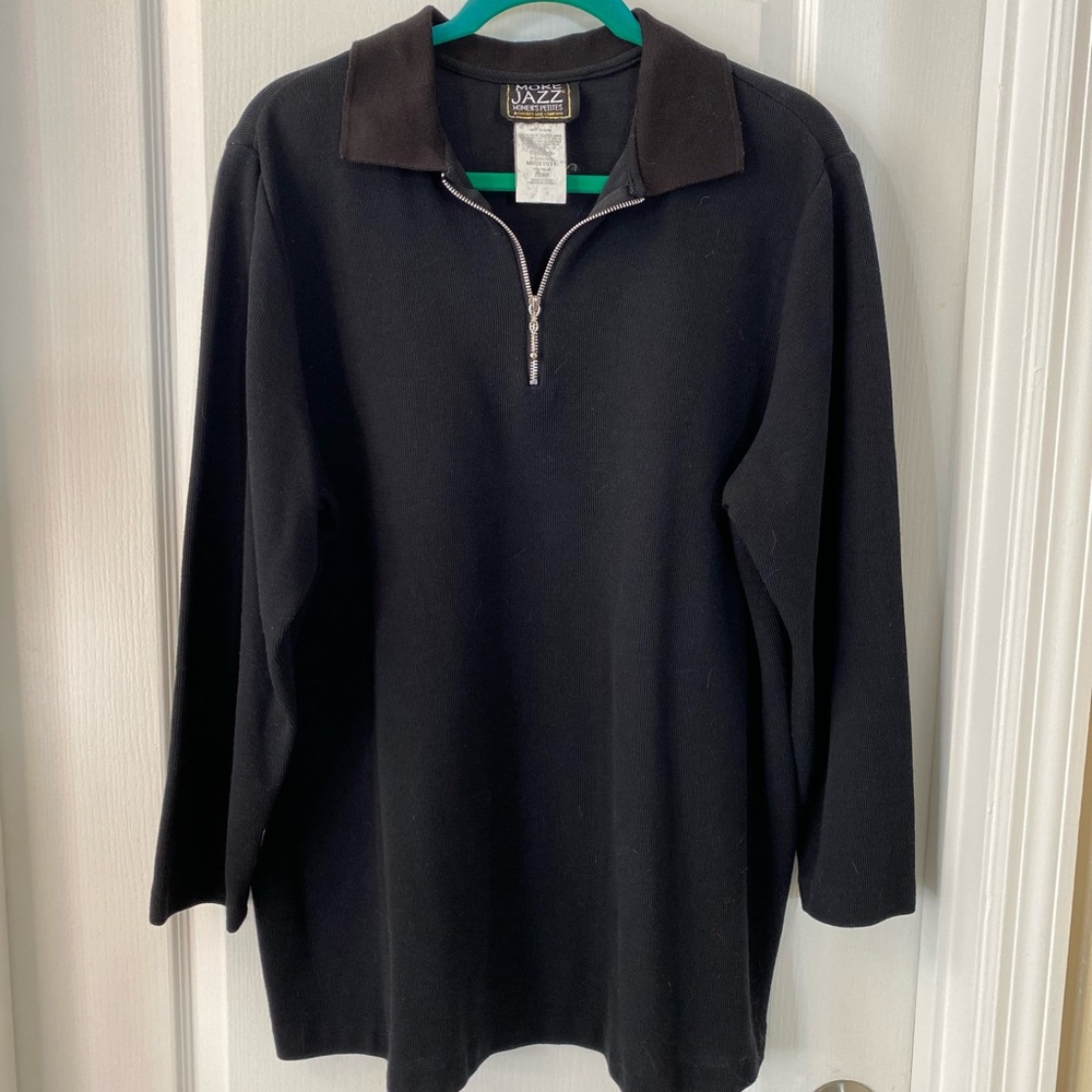Vintage More Jazz Women’s Petites Pullover 7” Zip Sweatshirt